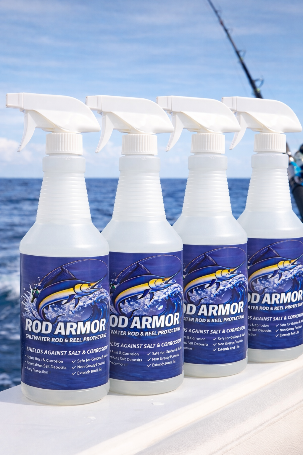 ROD ARMOR: FOUR 16 OUNCE SPRAY BOTTLE